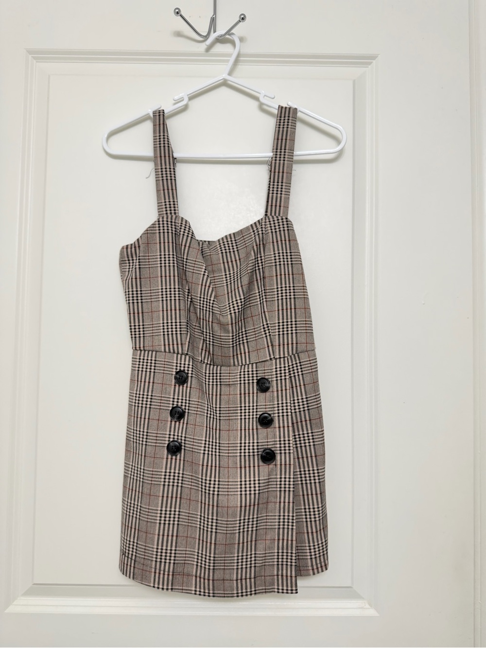 Forever 21 Brown Plaid Button-Front Mini Dress